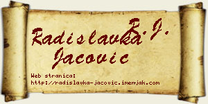 Radislavka Jačović vizit kartica